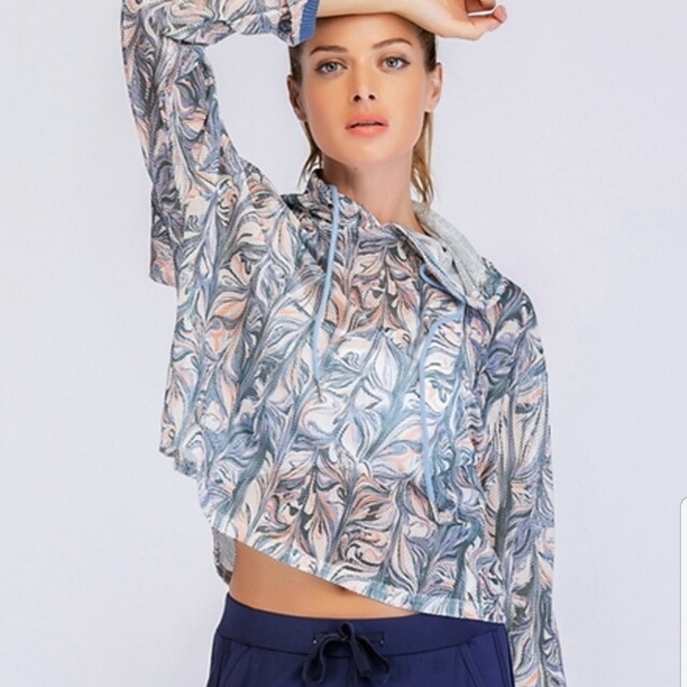 Xinki Mesh Cropped Athletic/Lounge Hoodie